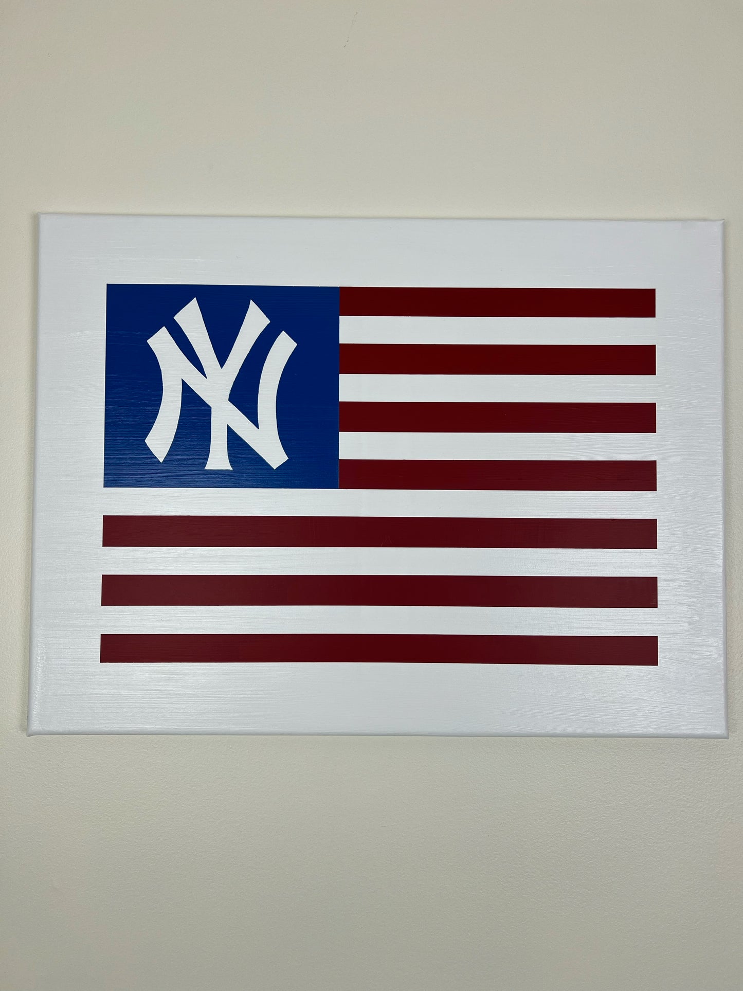 Custom Painted Yankee Flag - 18" x 24" x 0.5"